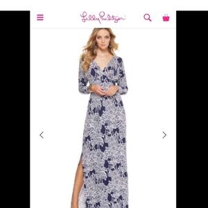 Lilly Pulitzer Blue and White Long Sleeve Dress